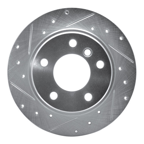 DFC Rotors-Drilled and Slotted-Silver with 5000 Advanced Brake Pads includes Hardware for 1991-1999 BMW (318i, 318is, 323i, 323is)