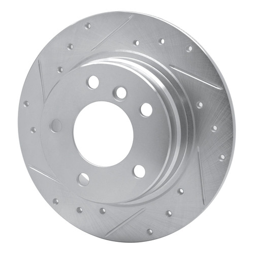 DFC Rotors-Drilled and Slotted-Silver with 5000 Advanced Brake Pads includes Hardware for 1991-1999 BMW (318i, 318is, 323i, 323is)