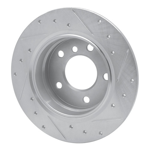DFC Rotors-Drilled and Slotted-Silver with 5000 Advanced Brake Pads includes Hardware for 1991-1999 BMW (318i, 318is, 323i, 323is)