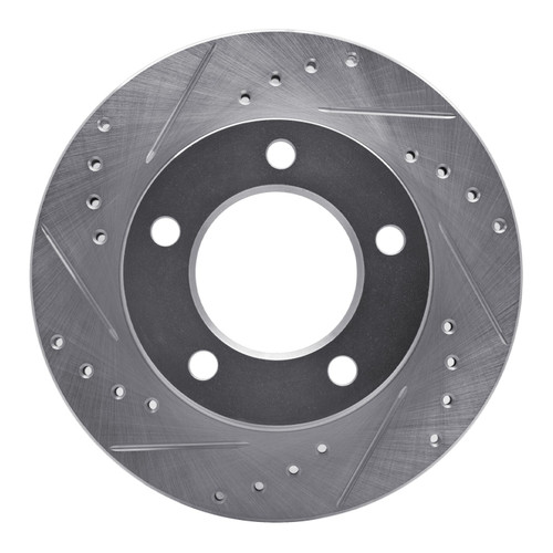DFC Rotors-Drilled and Slotted-Silver with 5000 Advanced Brake Pads for 1977-1978 Jeep (CJ5, CJ7) 7502-42010