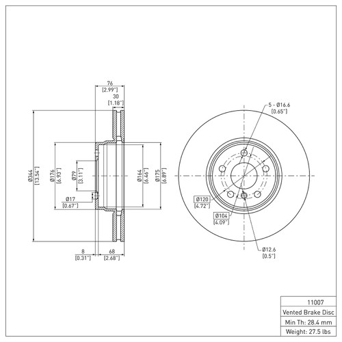 DFC Rotors with 5000 Advanced Brake Pads for 2003-2005 Land Rover (Range Rover) 6502-11072