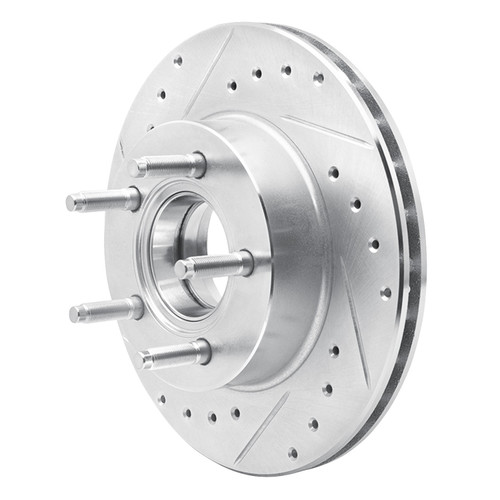 DFC Rotors-Drilled and Slotted-Silver with 5000 Advanced Brake Pads for 1990-1994 Ford/Mazda (Bronco II, Explorer, Ranger, B3000) 7502-99287