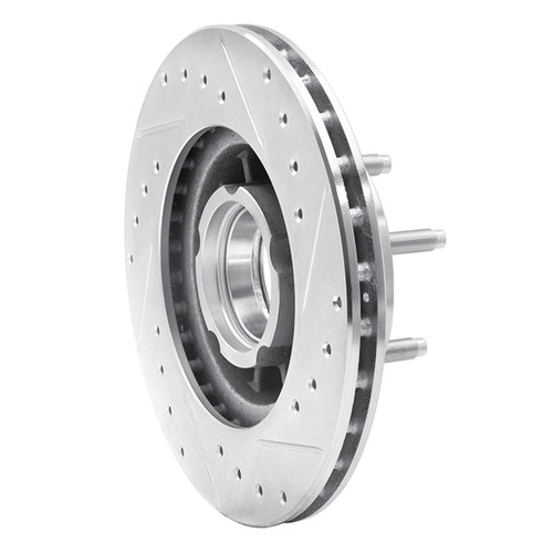 DFC Rotors-Drilled and Slotted-Silver with 5000 Advanced Brake Pads for 1990-1994 Ford/Mazda (Bronco II, Explorer, Ranger, B3000) 7502-99287