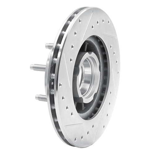 DFC Rotors-Drilled and Slotted-Silver with 5000 Advanced Brake Pads for 1990-1994 Ford/Mazda (Bronco II, Explorer, Ranger, B3000) 7502-99287
