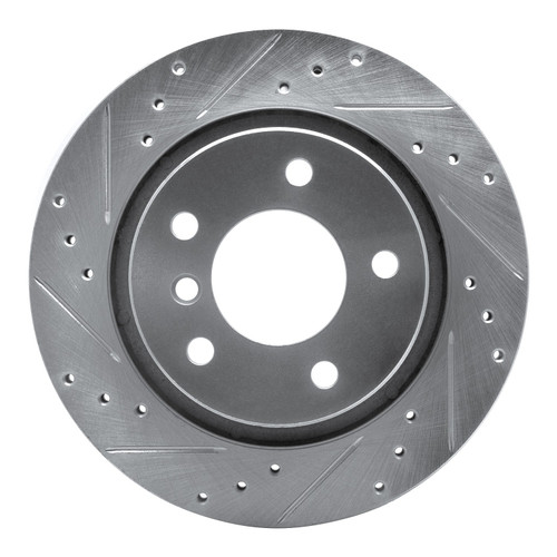 DFC Rotors-Drilled and Slotted-Silver with 5000 Advanced Brake Pads includes Hardware for 2000-2006 BMW (323i, 325Ci, 325i, 328Ci)