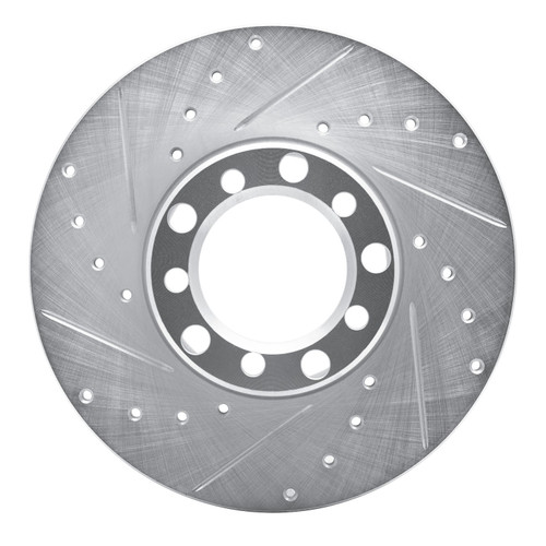 DFC Rotors-Drilled and Slotted-Silver with 5000 Advanced Brake Pads for 1973-1979 Mercedes-Benz (230, 240D, 280, 280C) 7502-63010