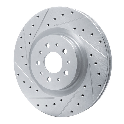 DFC Rotors-Drilled and Slotted-Silver with 5000 Advanced Brake Pads for 2015-2021 Ram (ProMaster City) 7502-40021