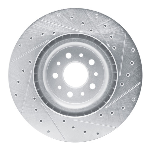 DFC Rotors-Drilled and Slotted-Silver with 5000 Advanced Brake Pads for 2015-2021 Ram (ProMaster City) 7502-40021