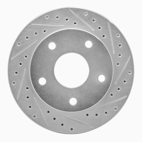 DFC Rotors-Drilled and Slotted-Silver with 5000 Advanced Brake Pads for 1994-1999 Dodge (Ram 1500) 7502-40366