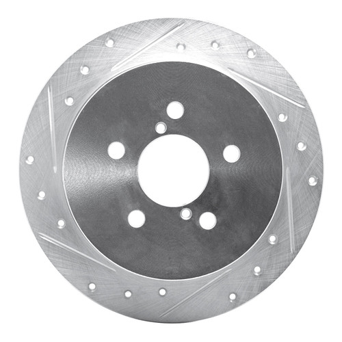 DFC Rotors-Drilled and Slotted-Silver with 5000 Advanced Brake Pads for 2005-2009 Subaru (Legacy, Outback) 7502-13022