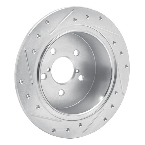 DFC Rotors-Drilled and Slotted-Silver with 5000 Advanced Brake Pads for 2005-2009 Subaru (Legacy, Outback) 7502-13022