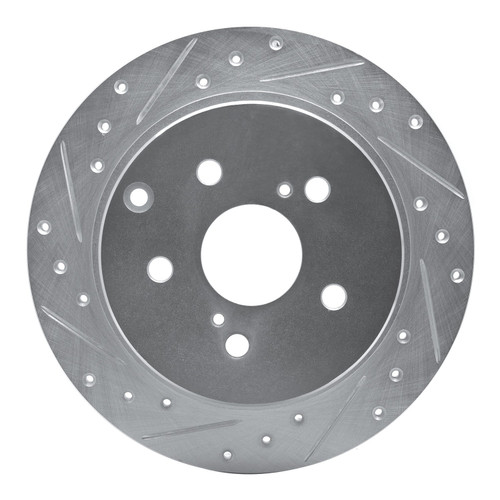 DFC Rotors-Drilled and Slotted-Silver with 5000 Advanced Brake Pads for 2012-2020 Toyota (Mirai, Prius V) 7502-76092