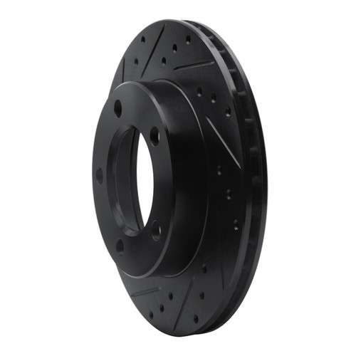 DFC Rotors-Drilled and Slotted-Black with 5000 Advanced Brake Pads for 1977-1978 Jeep (CJ5, CJ7) 8502-42010