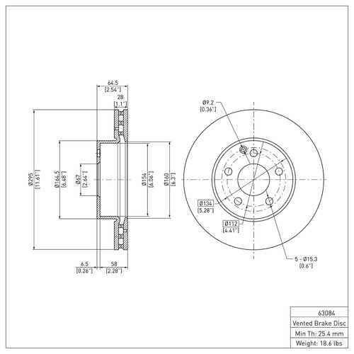 DFC GEOSPEC Rotors with 5000 Advanced Brake Pads for 2008-2015 Mercedes-Benz (C200, C250, C300) 4502-63169