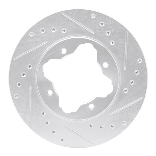 DFC Rotors-Drilled and Slotted-Silver with 5000 Advanced Brake Pads for 1990-1997 Acura/Honda (CL, Accord) 7502-59016