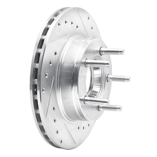 DFC Rotors-Drilled and Slotted-Silver with 5000 Advanced Brake Pads for 1993-1994 Ford/Mazda (Explorer, Navajo) 7502-99297