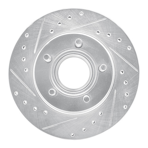 DFC Rotors-Drilled and Slotted-Silver with 5000 Advanced Brake Pads for 1993-1994 Ford/Mazda (Explorer, Navajo) 7502-99297