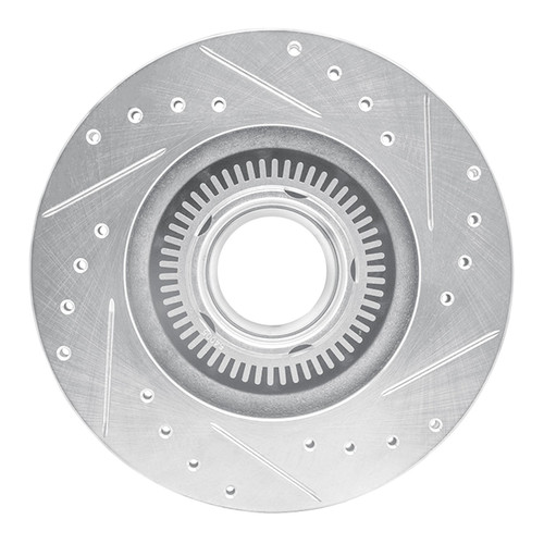 DFC Rotors-Drilled and Slotted-Silver with 5000 Advanced Brake Pads for 1993-1994 Ford/Mazda (Explorer, Navajo) 7502-99297