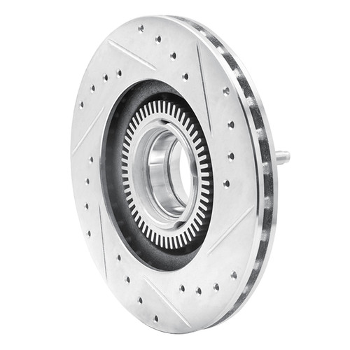 DFC Rotors-Drilled and Slotted-Silver with 5000 Advanced Brake Pads for 1993-1994 Ford/Mazda (Explorer, Navajo) 7502-99297