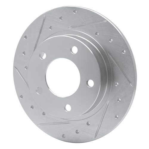 DFC Rotors-Drilled and Slotted-Silver with 5000 Advanced Brake Pads for 2001-2003 Mazda (Protege, Protege5) 7502-80017