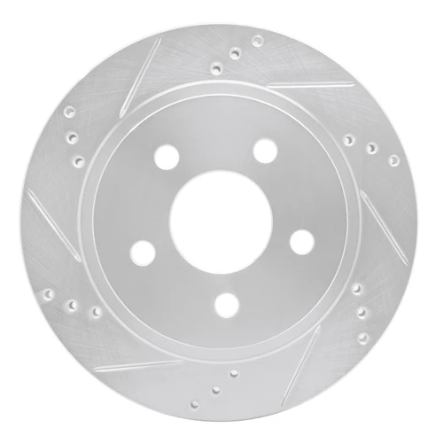 DFC Rotors-Drilled and Slotted-Silver with 5000 Advanced Brake Pads for 1993-1997 Chevrolet/Pontiac (Camaro, Firebird) 7502-47152