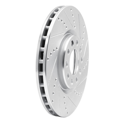 DFC Rotors-Drilled and Slotted-Silver with 5000 Advanced Brake Pads for 2013-2017 Chrysler/Dodge (200, Dart) 7502-39015