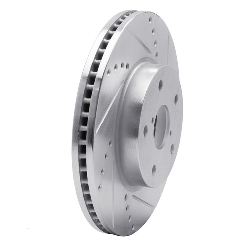 DFC Rotors-Drilled and Slotted-Silver with 5000 Advanced Brake Pads for 2016-2019 Subaru (Legacy) 7502-13030