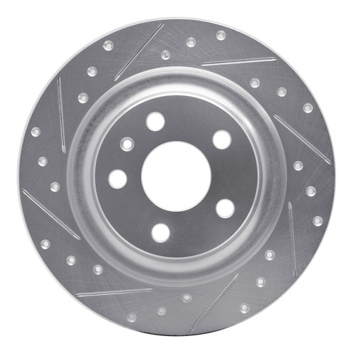 DFC Rotors-Drilled and Slotted-Silver with 5000 Advanced Brake Pads for 2018-2020 Volvo (S60, XC60) 7502-27054