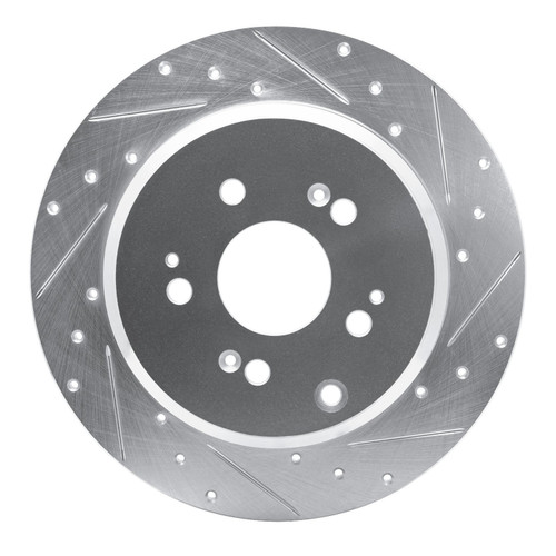 DFC Rotors-Drilled and Slotted-Silver with 5000 Advanced Brake Pads for 2007-2017 Acura/Honda (MDX, ZDX, Odyssey, Pilot) 7502-59073