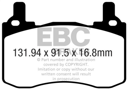 EBC 2017+ Kia Stinger 3.3L Twin Turbo Redstuff Rear Brake Pads