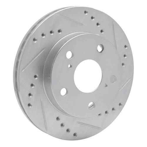 DFC Rotors-Drilled and Slotted-Silver with 5000 Advanced Brake Pads includes Hardware for 1991-1994 Toyota (Previa) 7512-76175
