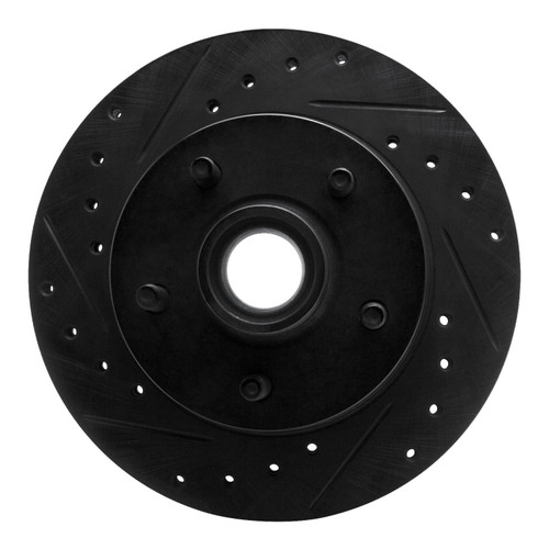 DFC Rotors-Drilled and Slotted-Black with 5000 Advanced Brake Pads for 1983-1994 Ford/Mazda (Aerostar, Ranger, B2300, B3000) 8502-99019