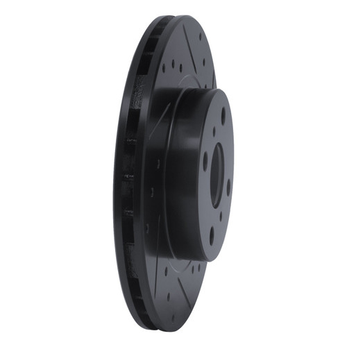 DFC Rotors-Drilled and Slotted-Black with 5000 Advanced Brake Pads for 1987-1992 Geo/Toyota (Prizm, Corolla, MR2) 8502-76100