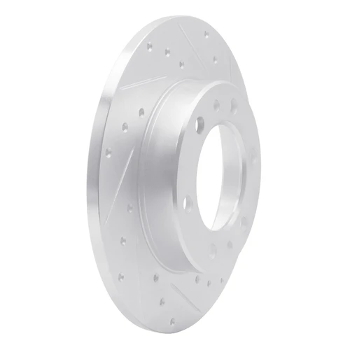 DFC Rotors-Drilled and Slotted-Silver with 5000 Advanced Brake Pads for 1981-1985 Toyota (4Runner, Pickup) 7502-76098