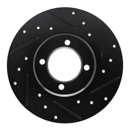 DFC Rotors-Drilled and Slotted-Black with 5000 Advanced Brake Pads for 1972 Toyota (Corona) 8502-76000
