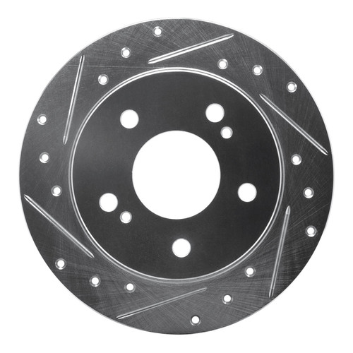 DFC Rotors-Drilled and Slotted-Silver with 5000 Advanced Brake Pads for 1994-1998 Nissan (240SX) 7502-67042
