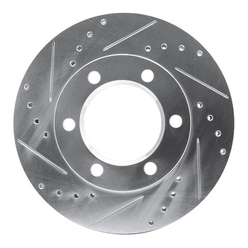 DFC Rotors-Drilled and Slotted-Silver with Heavy Duty Brake Pads for 1971-1991 Chevrolet/GMC/Jeep (Blazer, K10, K10 Pickup, K10 Suburban)