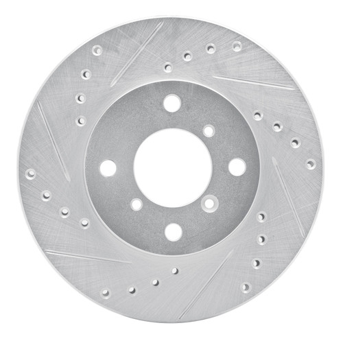 DFC Rotors-Drilled and Slotted-Silver with 5000 Advanced Brake Pads for 2006-2007 Suzuki (Aerio) 7502-01004