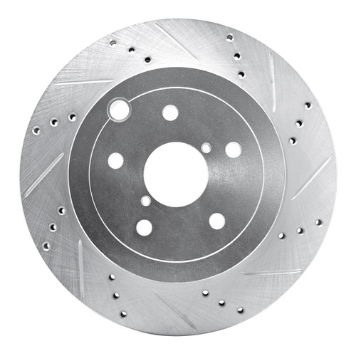 DFC Rotors-Drilled and Slotted-Silver with 5000 Advanced Brake Pads for 2008-2020 Subaru (Impreza, WRX, WRX STI) 7502-13023
