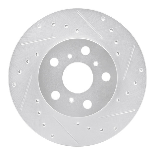 DFC Rotors-Drilled and Slotted-Silver with 5000 Advanced Brake Pads for 1990-1991 Toyota (Celica) 7502-76031