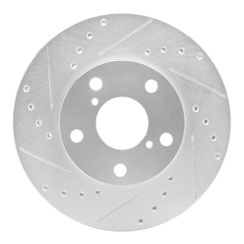 DFC Rotors-Drilled and Slotted-Silver with 5000 Advanced Brake Pads for 1992-1998 Lexus (SC300) 7502-75003