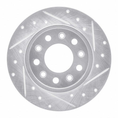 DFC Rotors-Drilled and Slotted-Silver with 5000 Advanced Brake Pads for 2013-2016 Dodge (Dart) 7502-40017