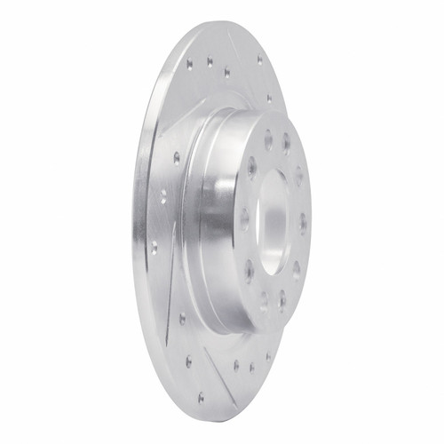 DFC Rotors-Drilled and Slotted-Silver with 5000 Advanced Brake Pads for 2013-2016 Dodge (Dart) 7502-40017