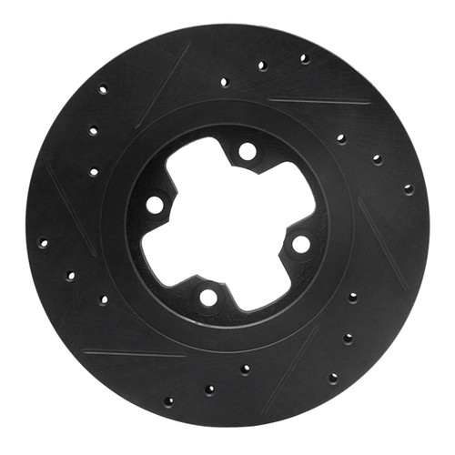 DFC Rotors-Drilled and Slotted-Black with 5000 Advanced Brake Pads for 1984 Nissan (Maxima) 8502-67138