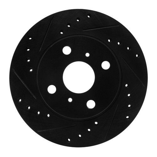 DFC Rotors-Drilled and Slotted-Black with 5000 Advanced Brake Pads for 1985-1988 Chevrolet/Toyota (Nova, Corolla, MR2) 8502-76194