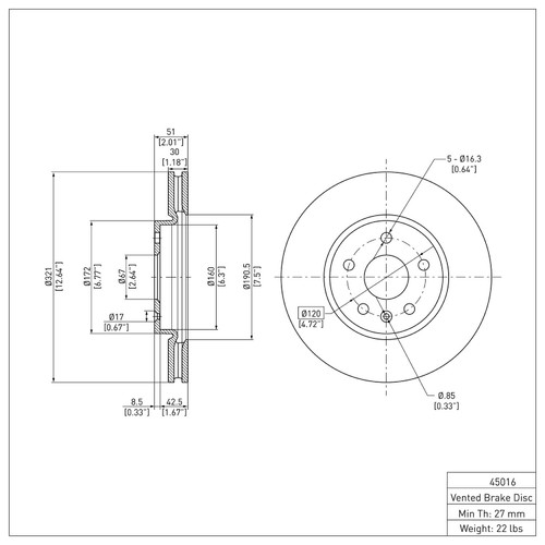 DFC Geospec Rotors with 5000 Advanced Brake Pads for 2020-2022 Chevrolet (Corvette) 4502-45000
