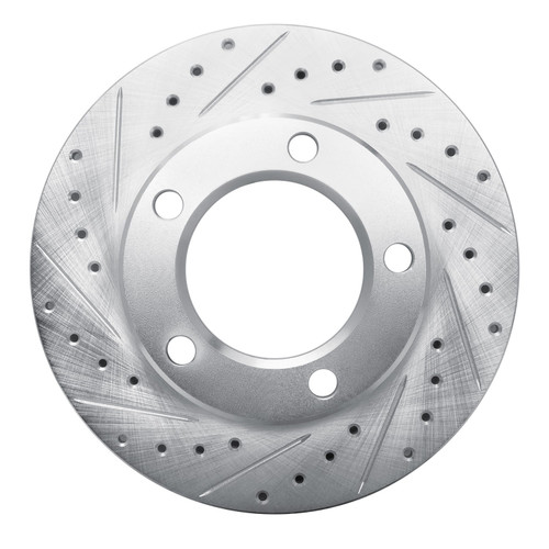DFC Rotors-Drilled and Slotted-Silver with 5000 Advanced Brake Pads for 1980-1993 Dodge/Plymouth (Ramcharger, W100, W150, Trailduster)