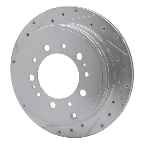 DFC Rotors-Drilled and Slotted-Silver with 5000 Advanced Brake Pads for 2007-2022 Lexus/Toyota (LX570, Land Cruiser, Sequoia, Tundra)
