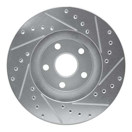 DFC Rotors-Drilled and Slotted-Silver with 5000 Advanced Brake Pads for 1988-1991 Lexus/Toyota (ES250, Camry) 7502-76029