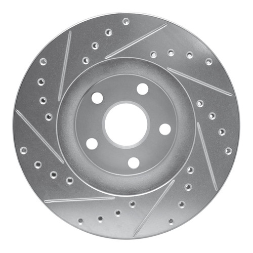 DFC Rotors-Drilled and Slotted-Silver with 5000 Advanced Brake Pads for 1988-1991 Lexus/Toyota (ES250, Camry) 7502-76029
